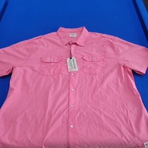 Free Planet Men's Casual Short Sleeved Button Down Shirt / Size 4X